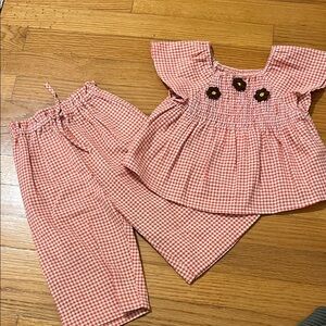 Zara Pink Gingham Kids Matching Set
